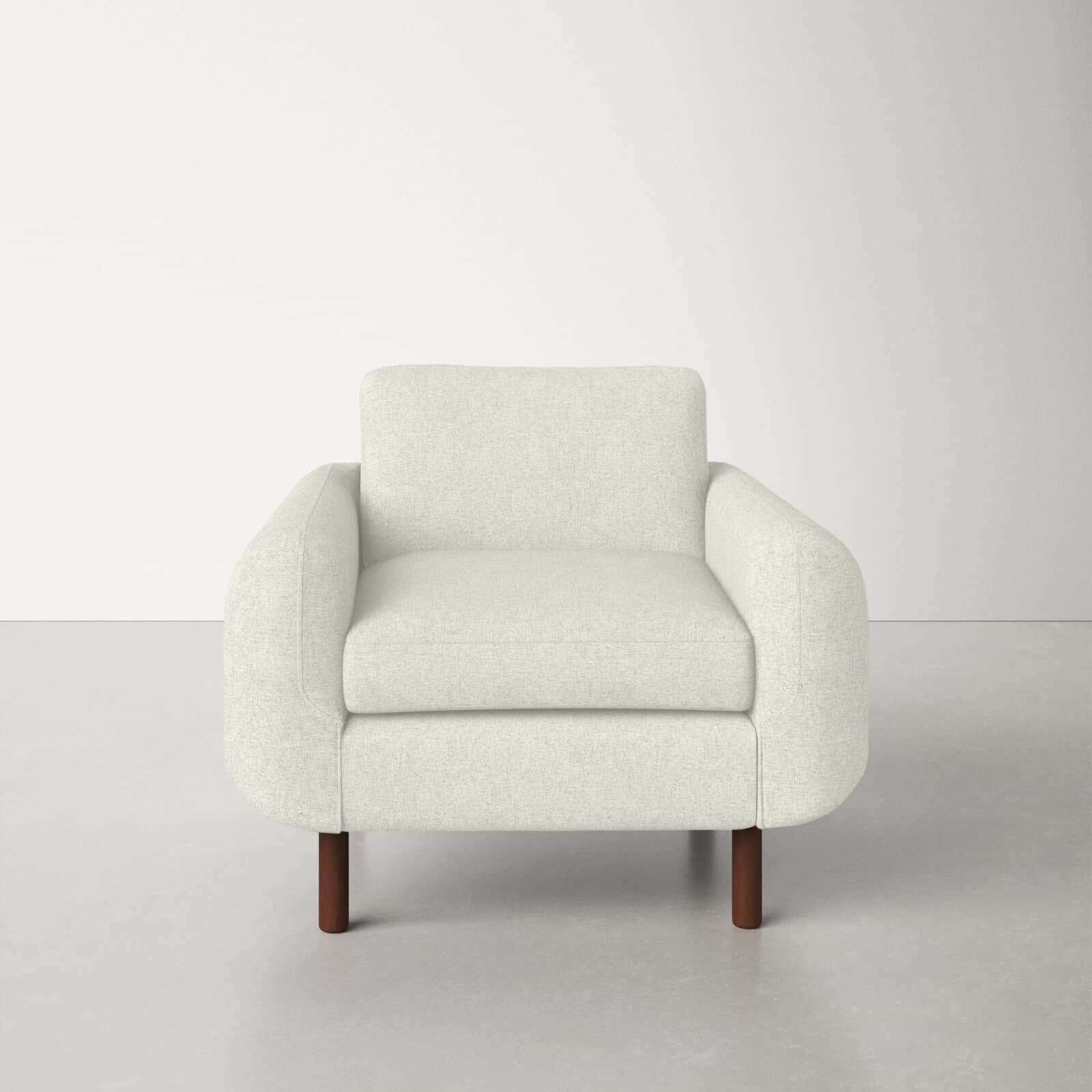 Basketweave Armchair With Round Arms