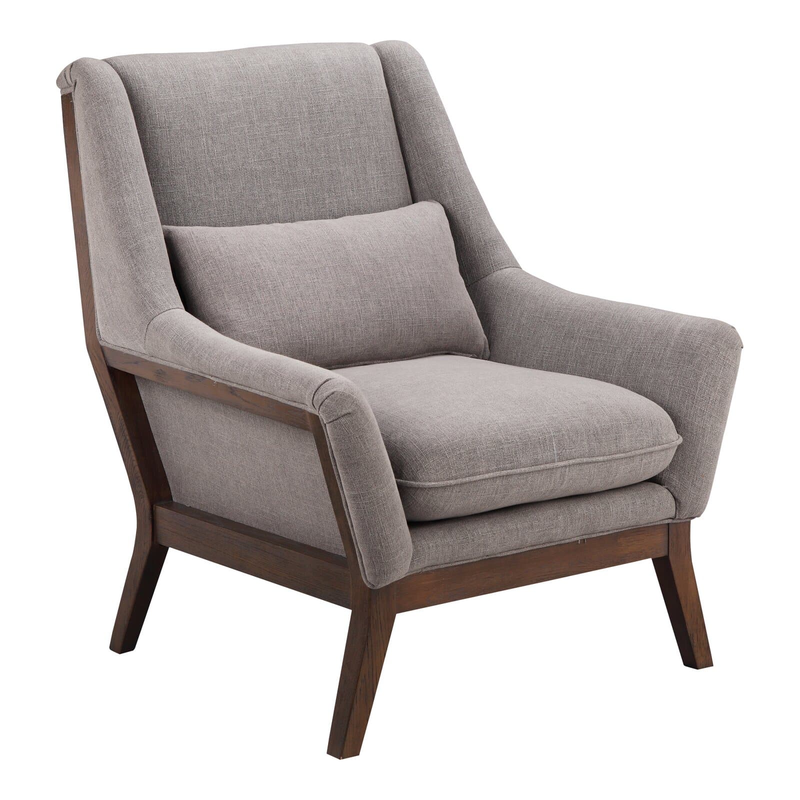 Cotton Blend Armchair With Flared Arms