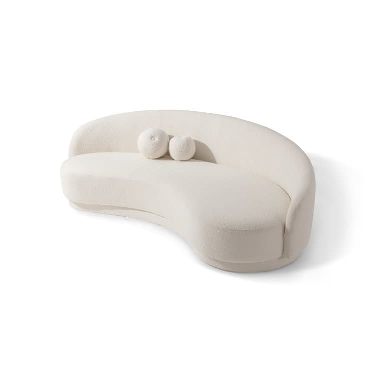 Polyester Blend Loveseat With Round And Recessed Arms