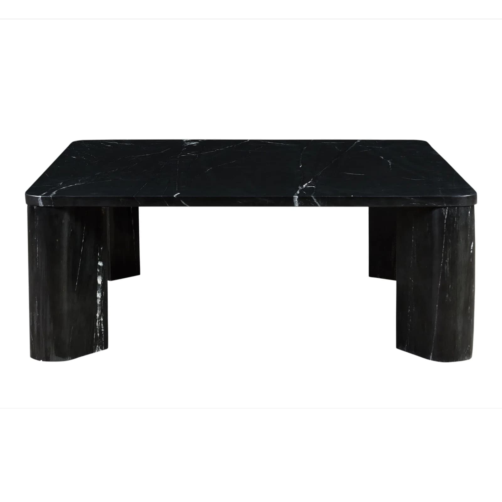 Rectangular Coffee Table With Genuine Marble Top And Marble Base