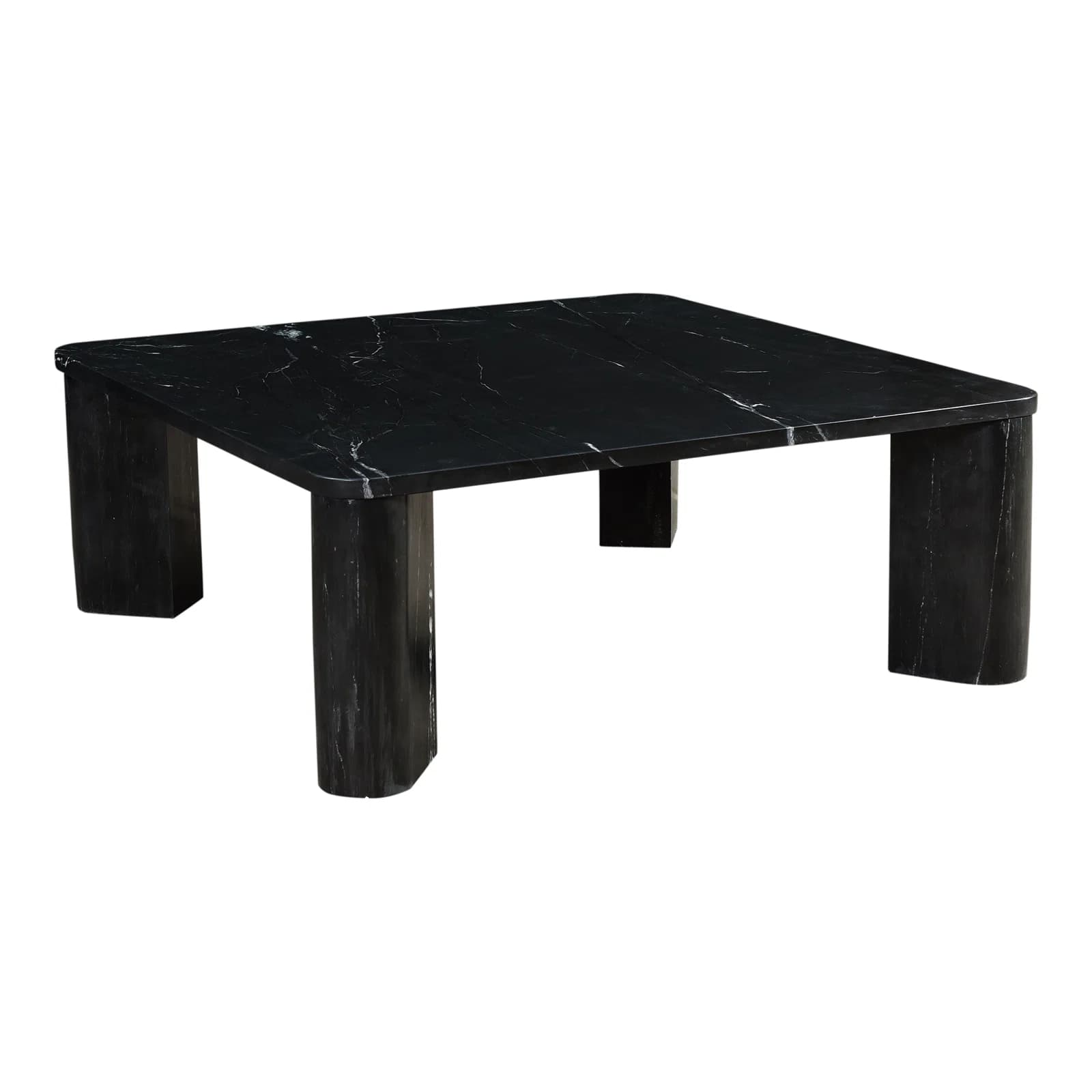 Rectangular Coffee Table With Genuine Marble Top And Marble Base