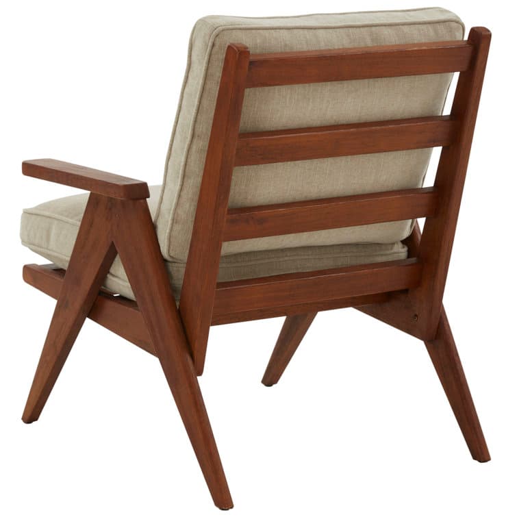 Linen (100% Polyester) Armchair With Square Arms