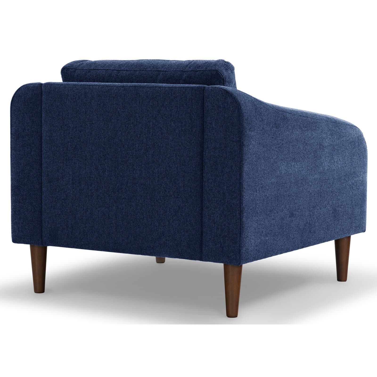 Chenille Armchair With Round Arms