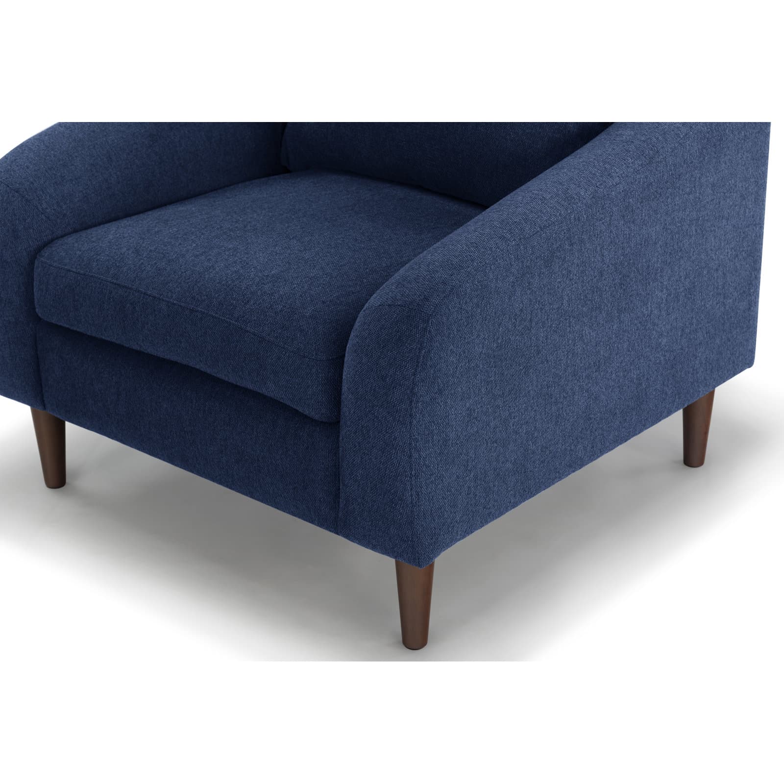 Chenille Armchair With Round Arms