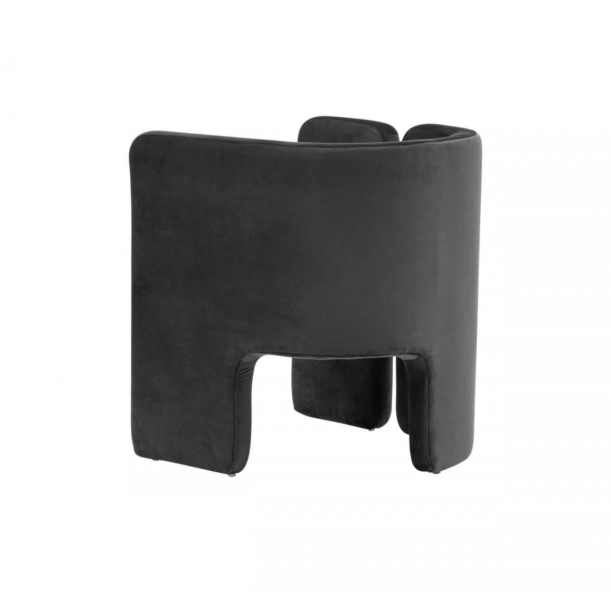 Velvet Armchair With Square Arms