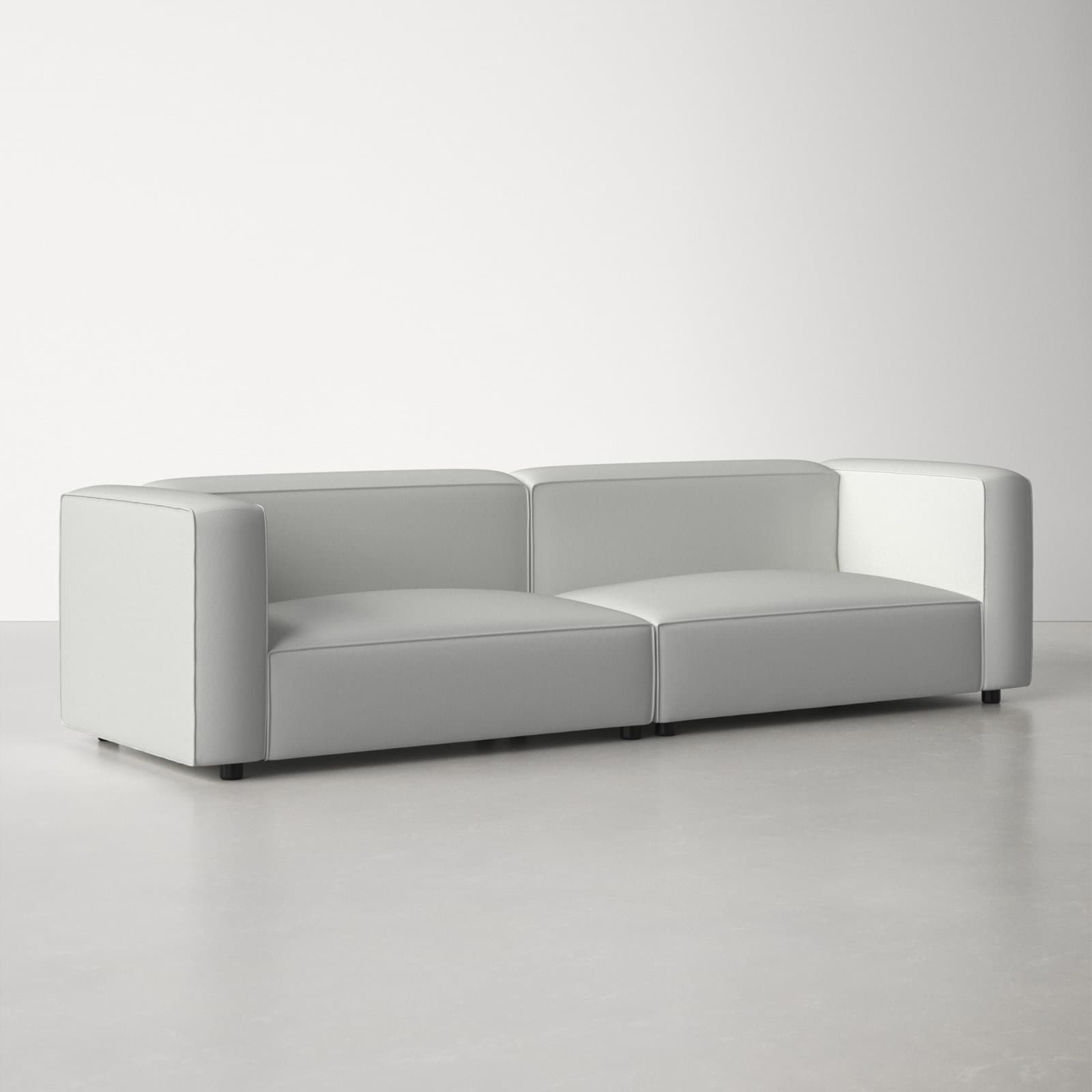100% Linen Loveseat With Tuxedo Arms