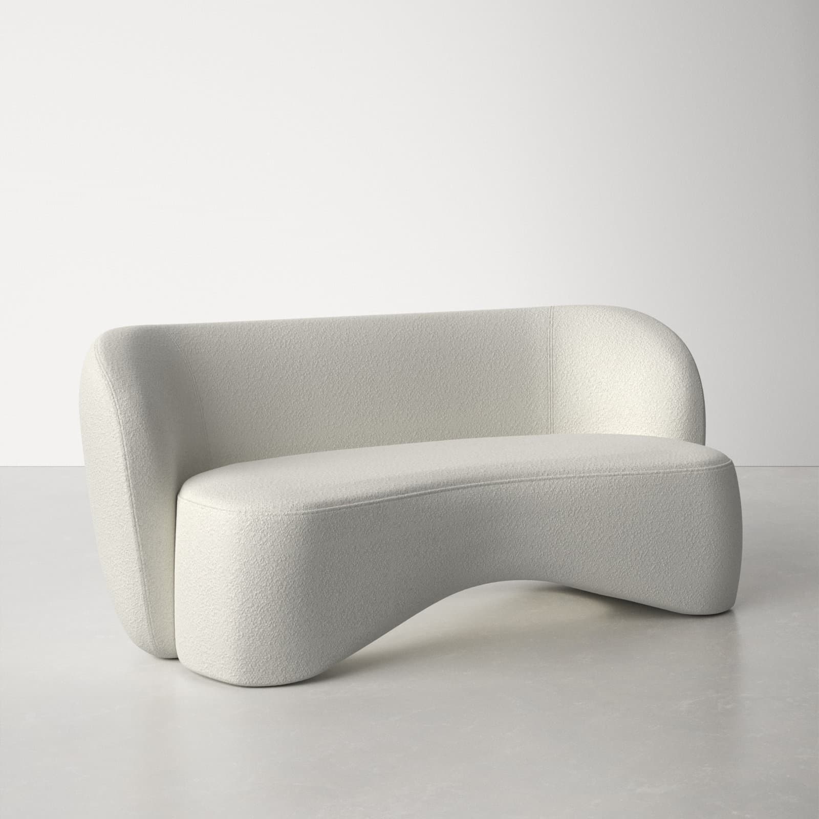 Polyester Blend Loveseat With Flared Arms