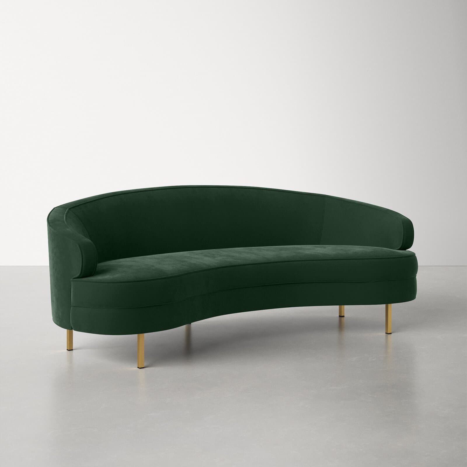 Velvet Loveseat With Recessed Arms