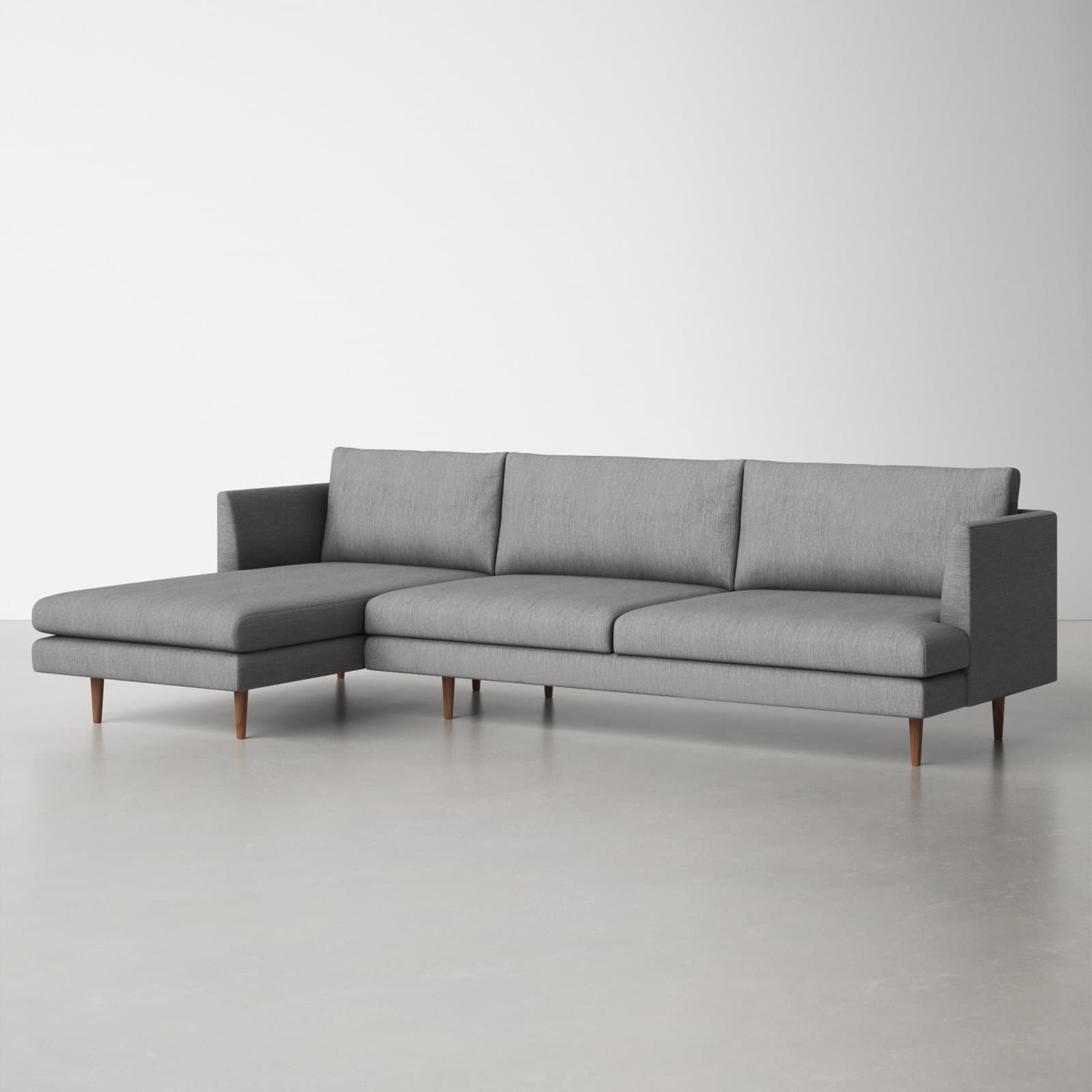 Sectional With Square And Recessed Arms