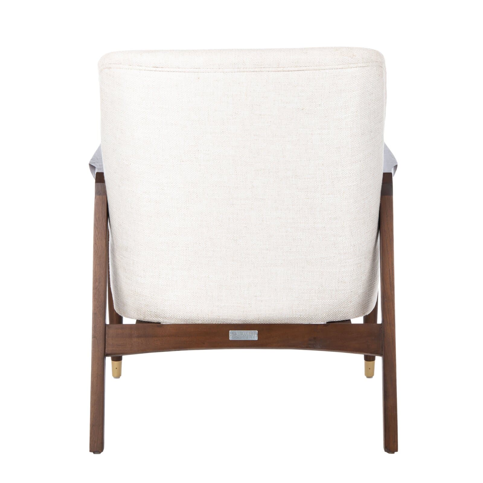 Polyester Blend And Rayon Viscose And Linen Blend Armchair With Square Arms