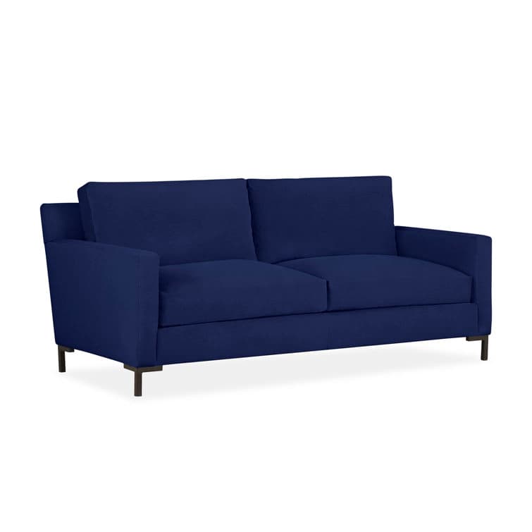 Velvet Loveseat With Square Arms