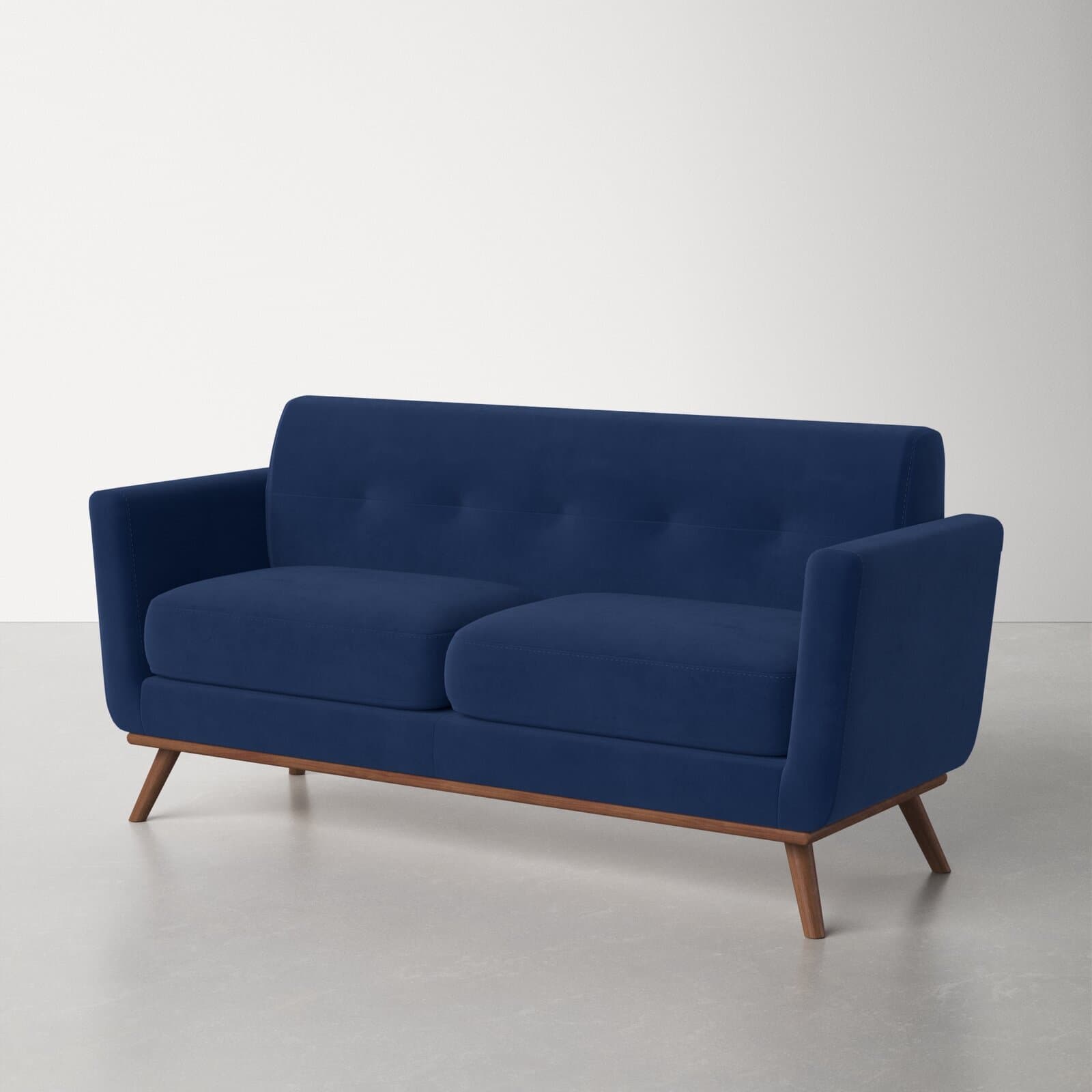 Polyester Twill Loveseat With Square Arms