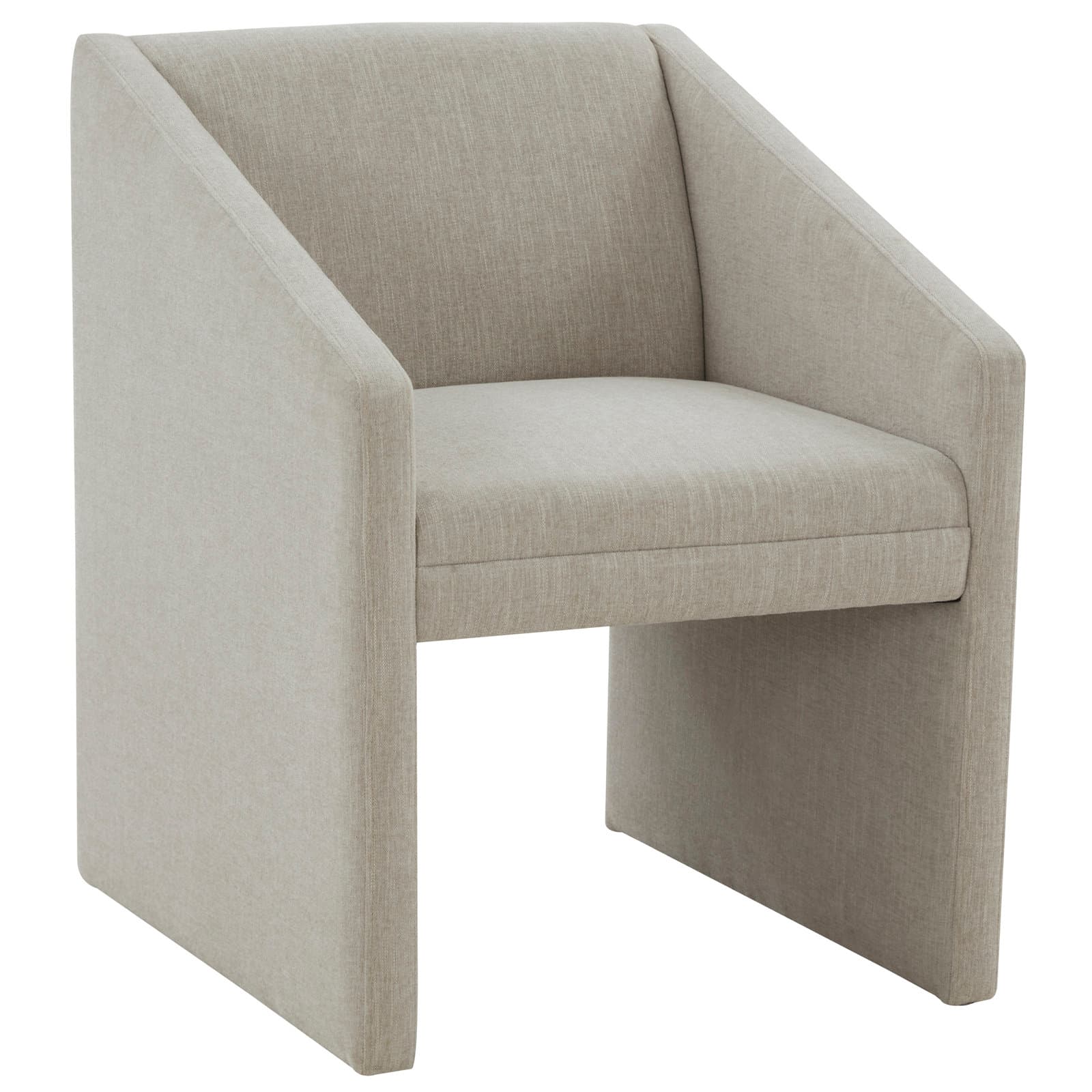 100% Linen Armchair With Square Arms