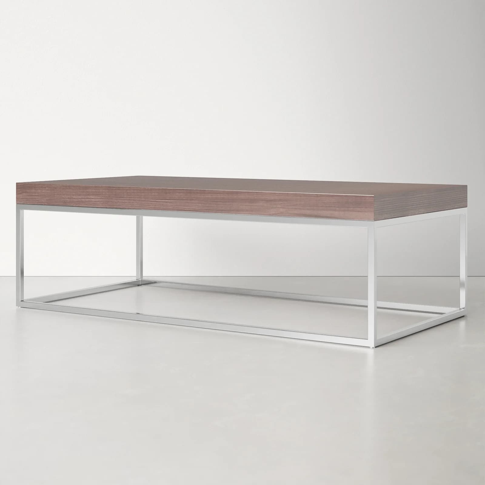 Rectangular Coffee Table With Manufactured Wood Top And Stainless Steel Base