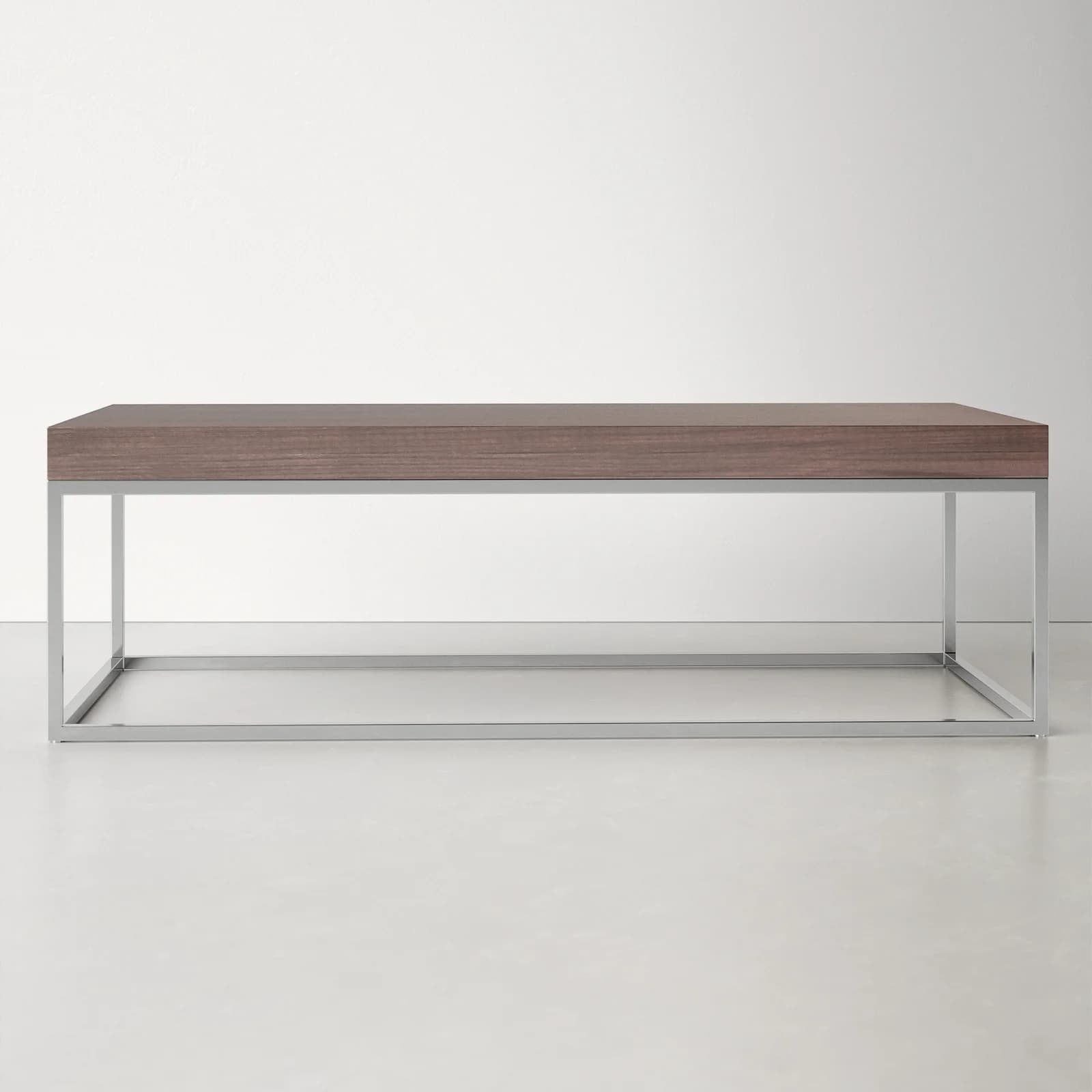 Rectangular Coffee Table With Manufactured Wood Top And Stainless Steel Base