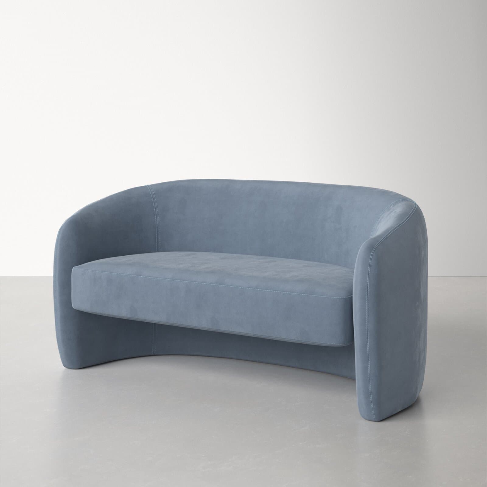 100% Polyester Loveseat With Round Arms