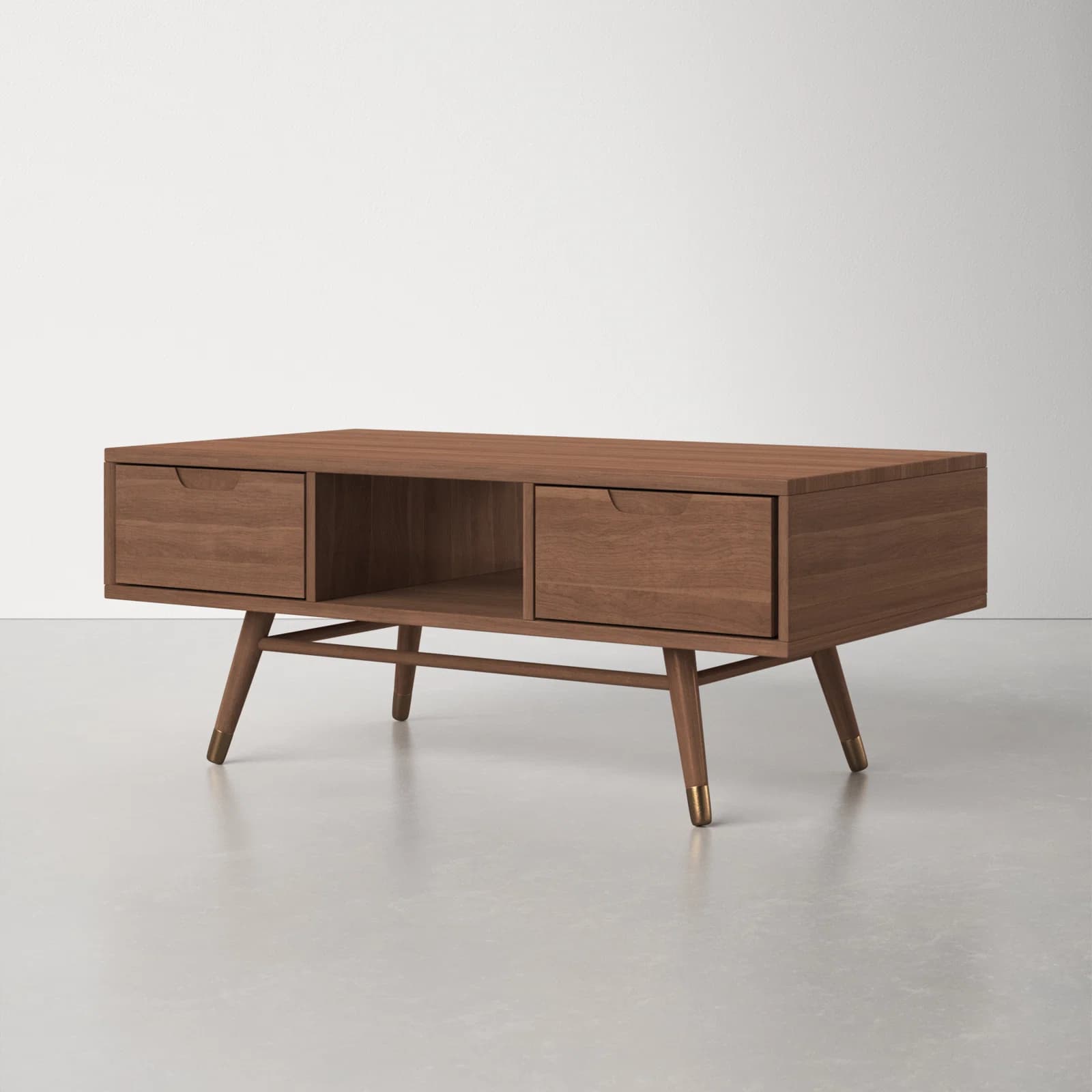 Rectangular Coffee Table With Solid Wood Top And Solid Wood Base