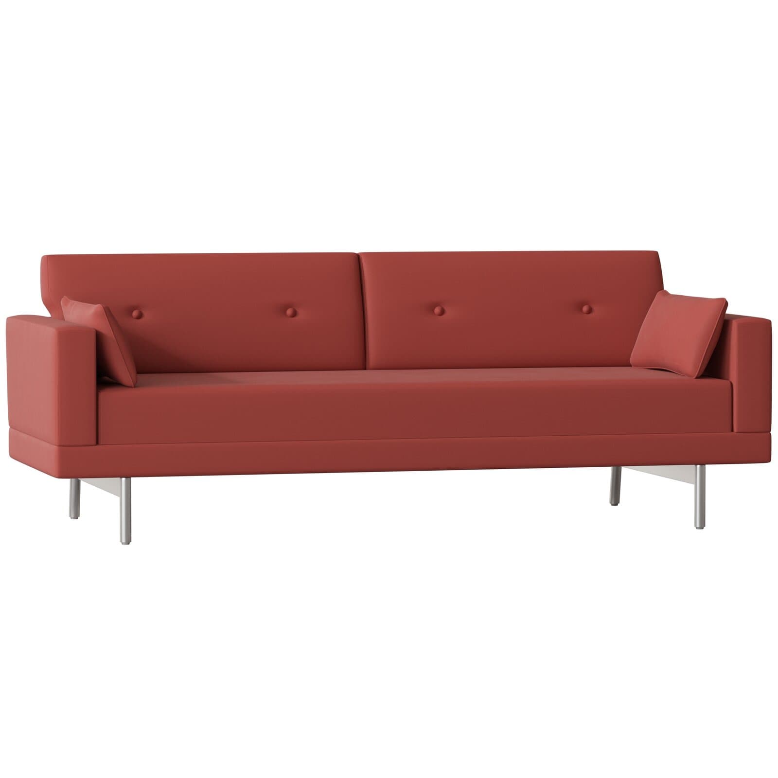 Polyester Blend And Cotton Blend Loveseat With Square Arms