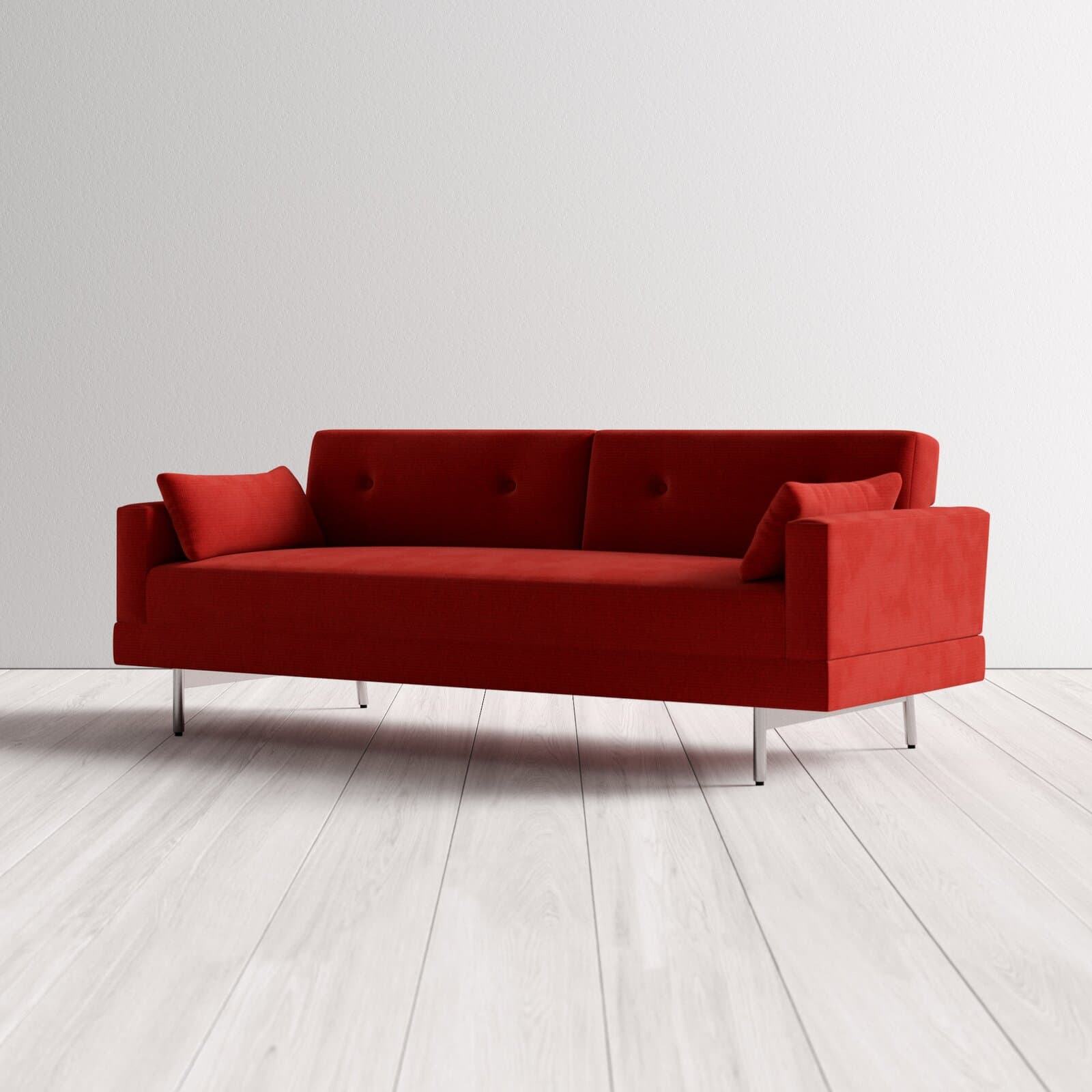 Polyester Blend And Cotton Blend Loveseat With Square Arms