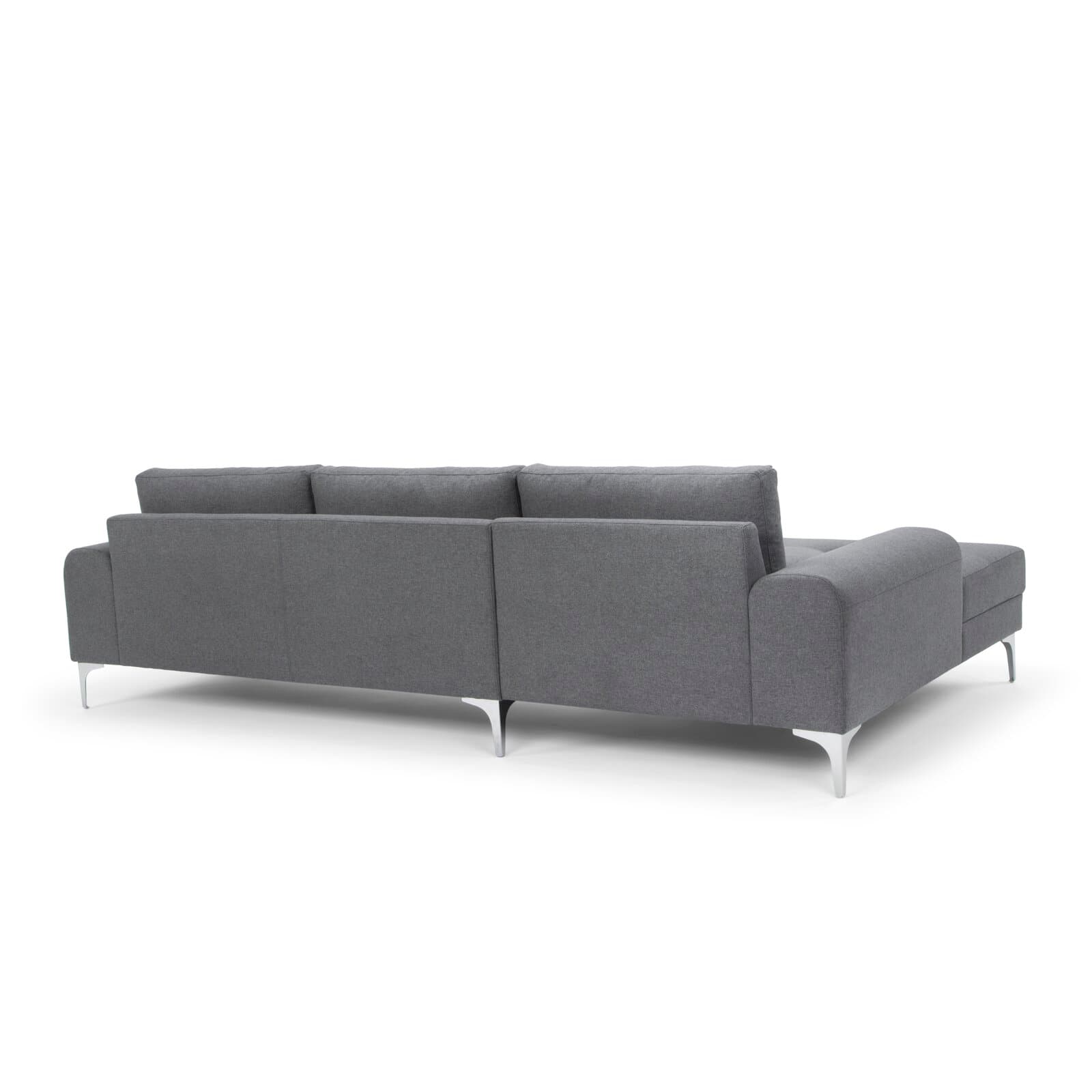 Polyester Blend Sectional With Round Arms