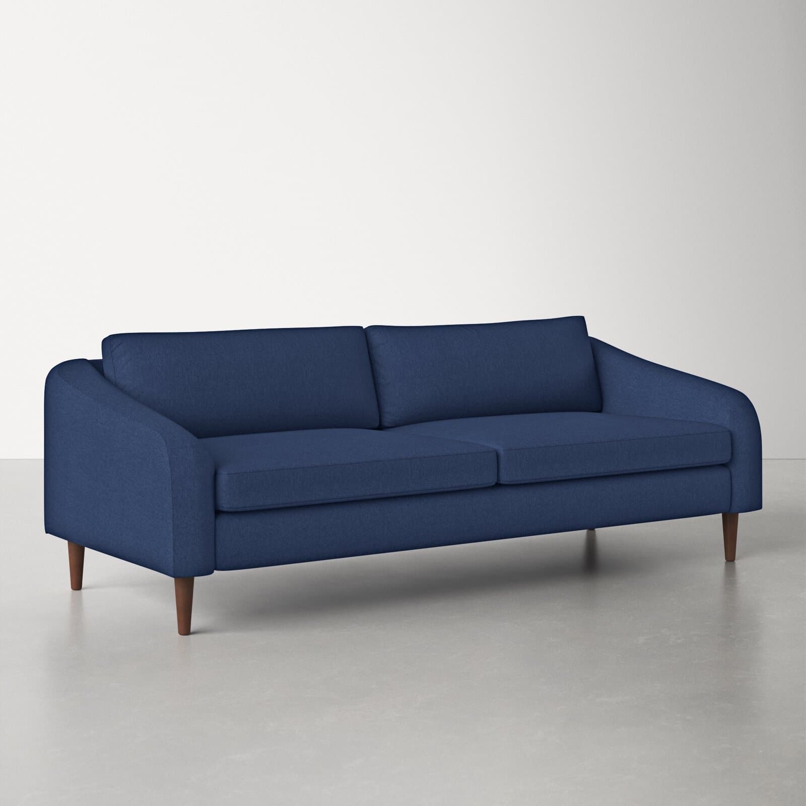 Chenille Loveseat With Round Arms