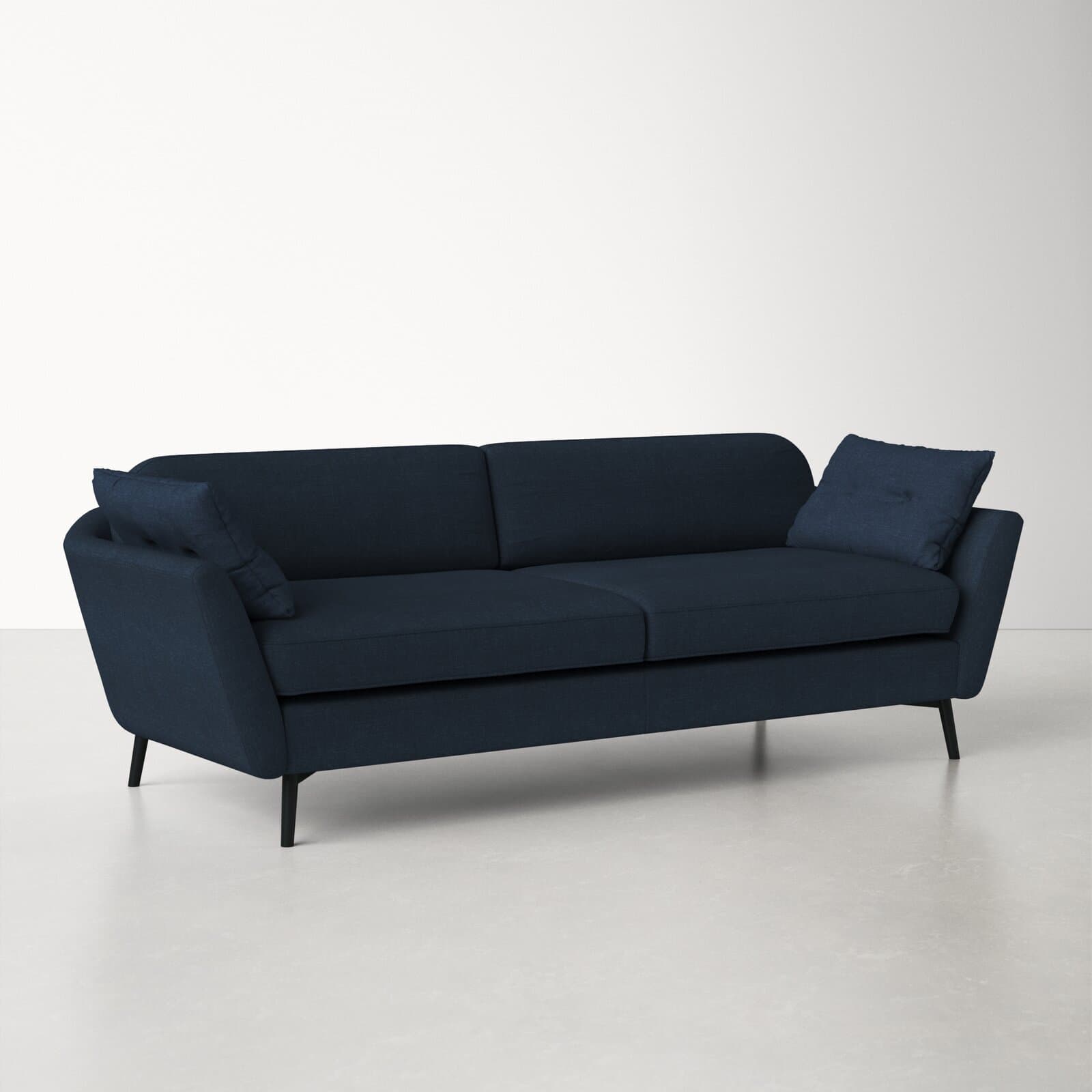 Chenille Loveseat With Flared Arms