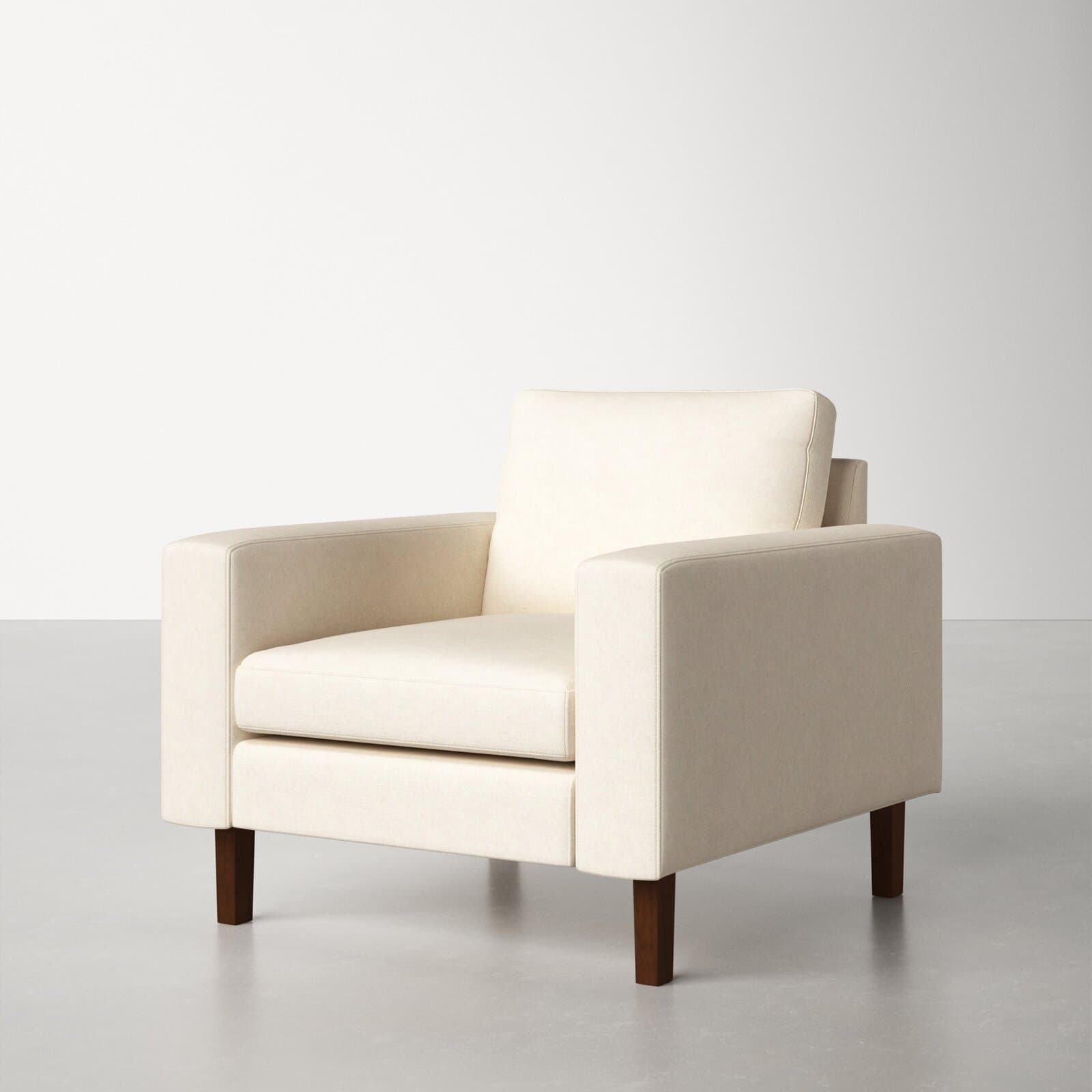 Basketweave Armchair With Square Arms