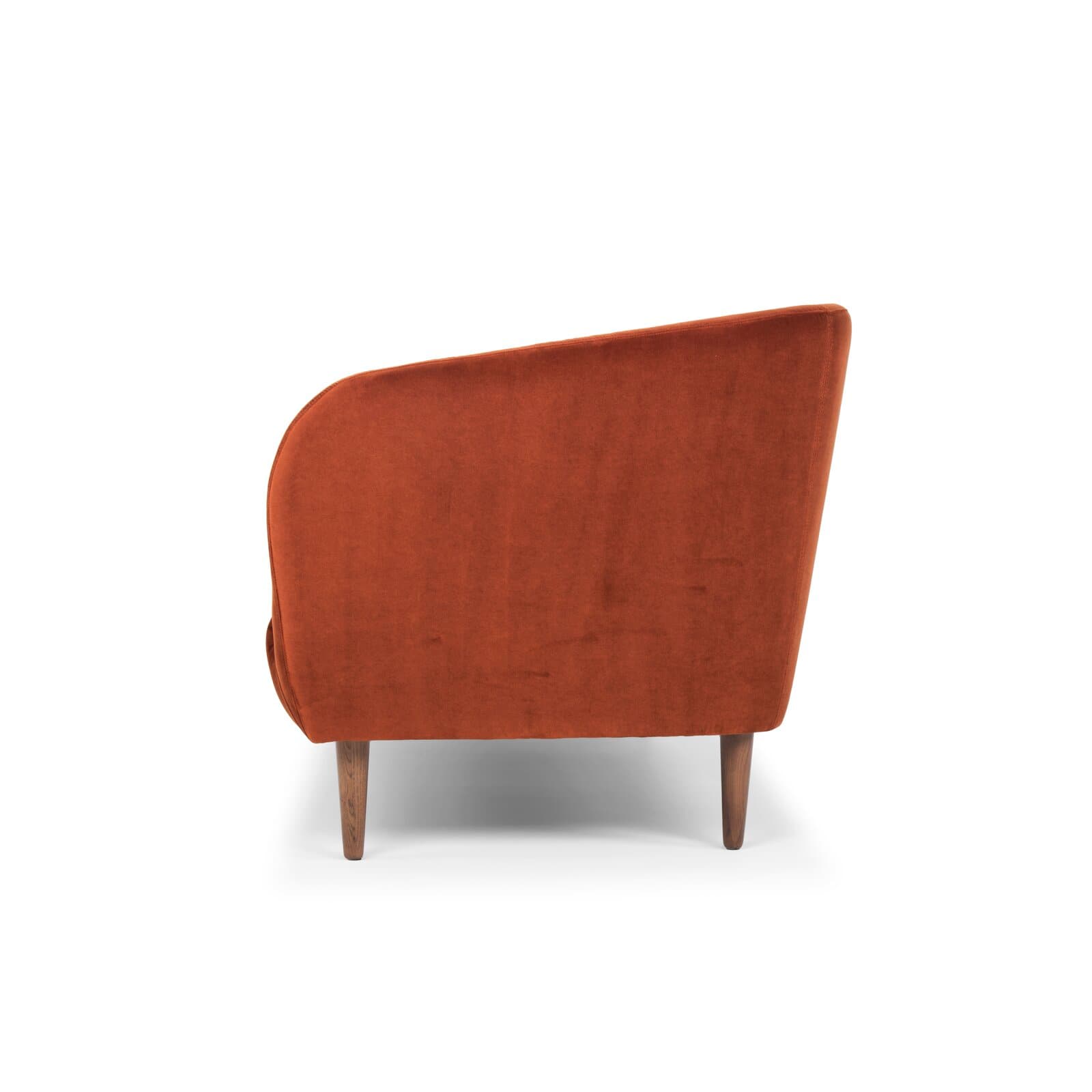 Velvet Loveseat With Flared Arms