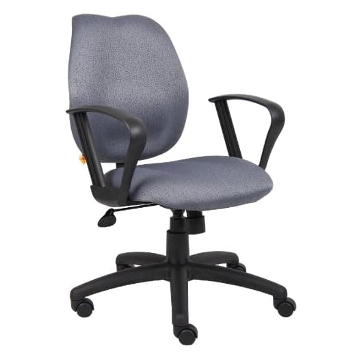 Mid-Back Task Chair with Loop Arms in Grey