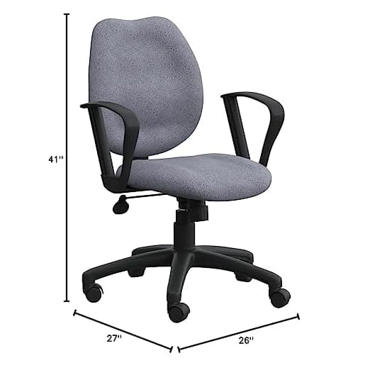 Mid-Back Task Chair with Loop Arms in Grey