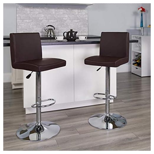 Flash Furniture Jefferson 2 Pk. Contemporary Brown Vinyl Adjustable
