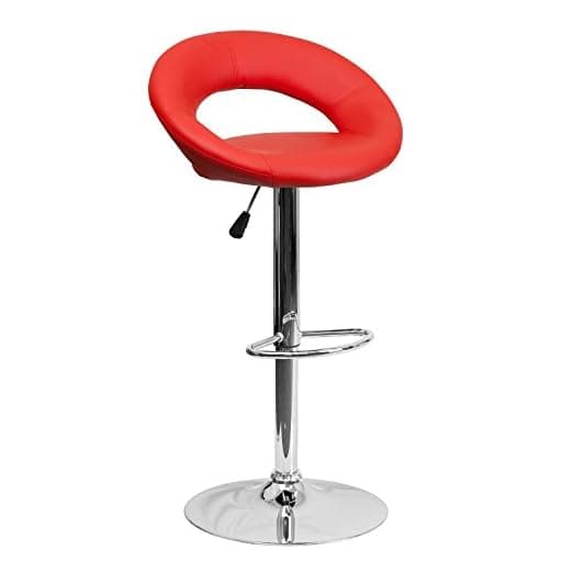 Flash Furniture Contemporary Red Vinyl Rounded Orbit-Style 