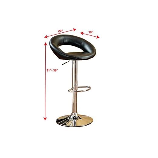 Poundex Y1553 Two Piece PU Round Shape Barstool Set