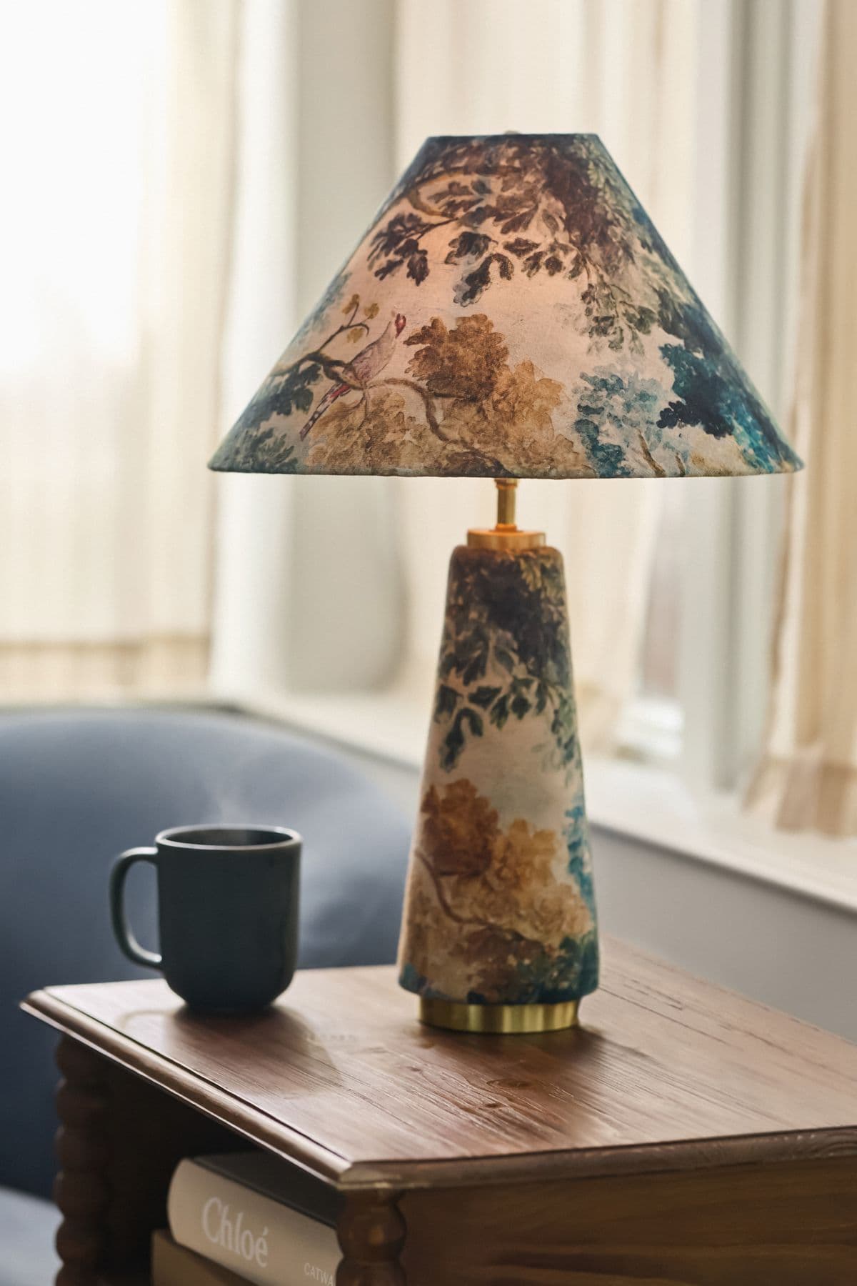 Lulu Printed Fabric Upholstered Empire Table Lamp