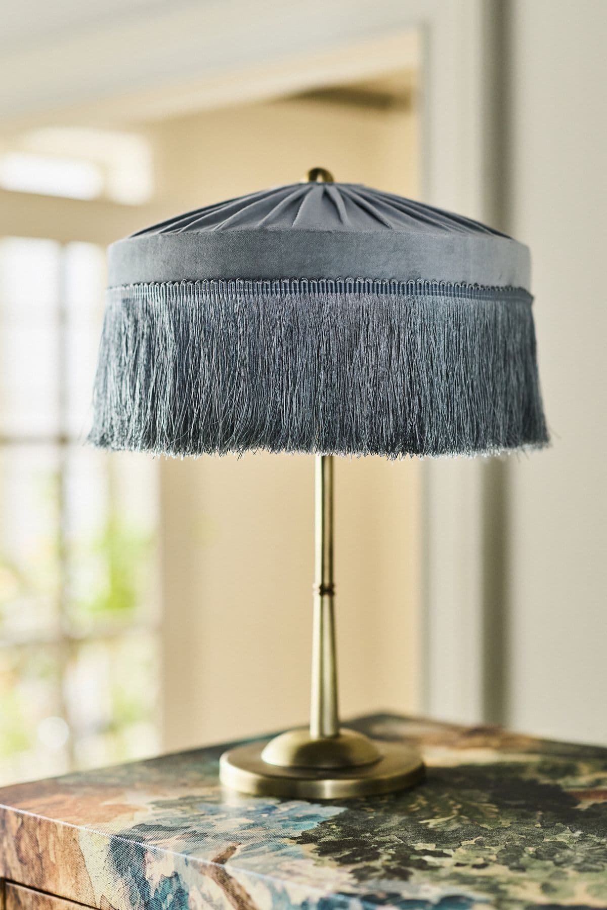 Sinclair Fringe Velvet Table Lamp