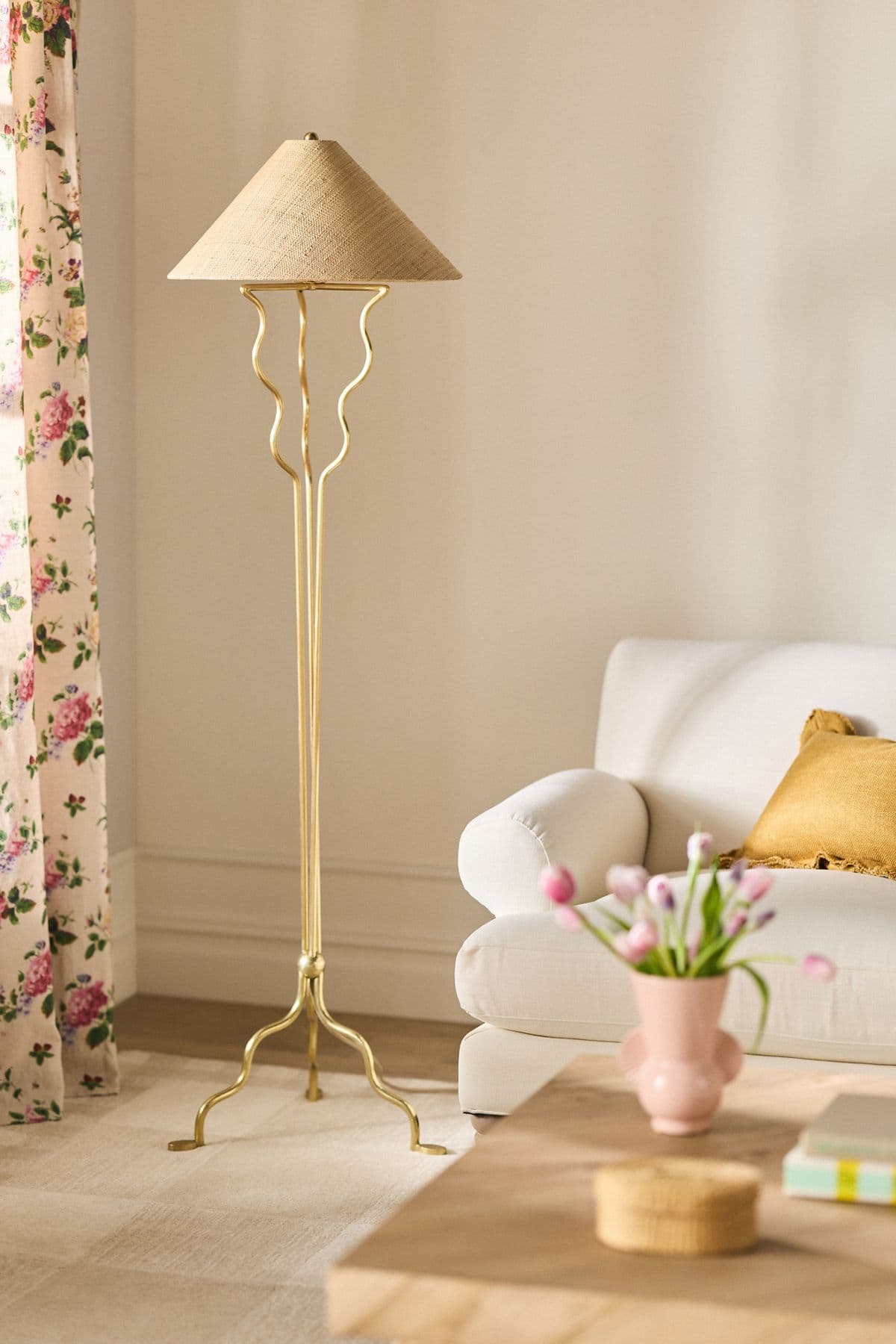 Beatrice Wavy Shaded Floor Lamp