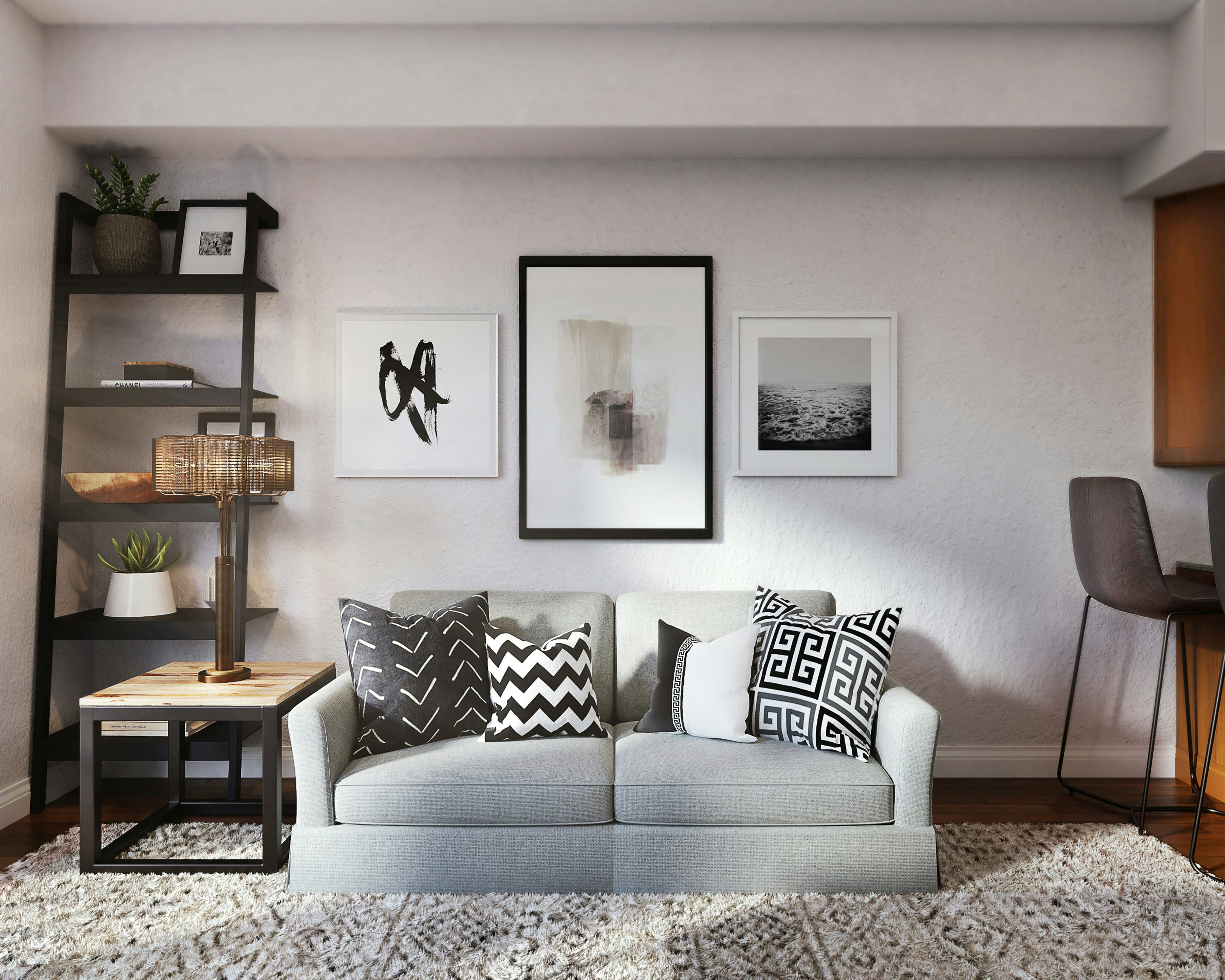 Modern 3-Seater Fabric Sofa