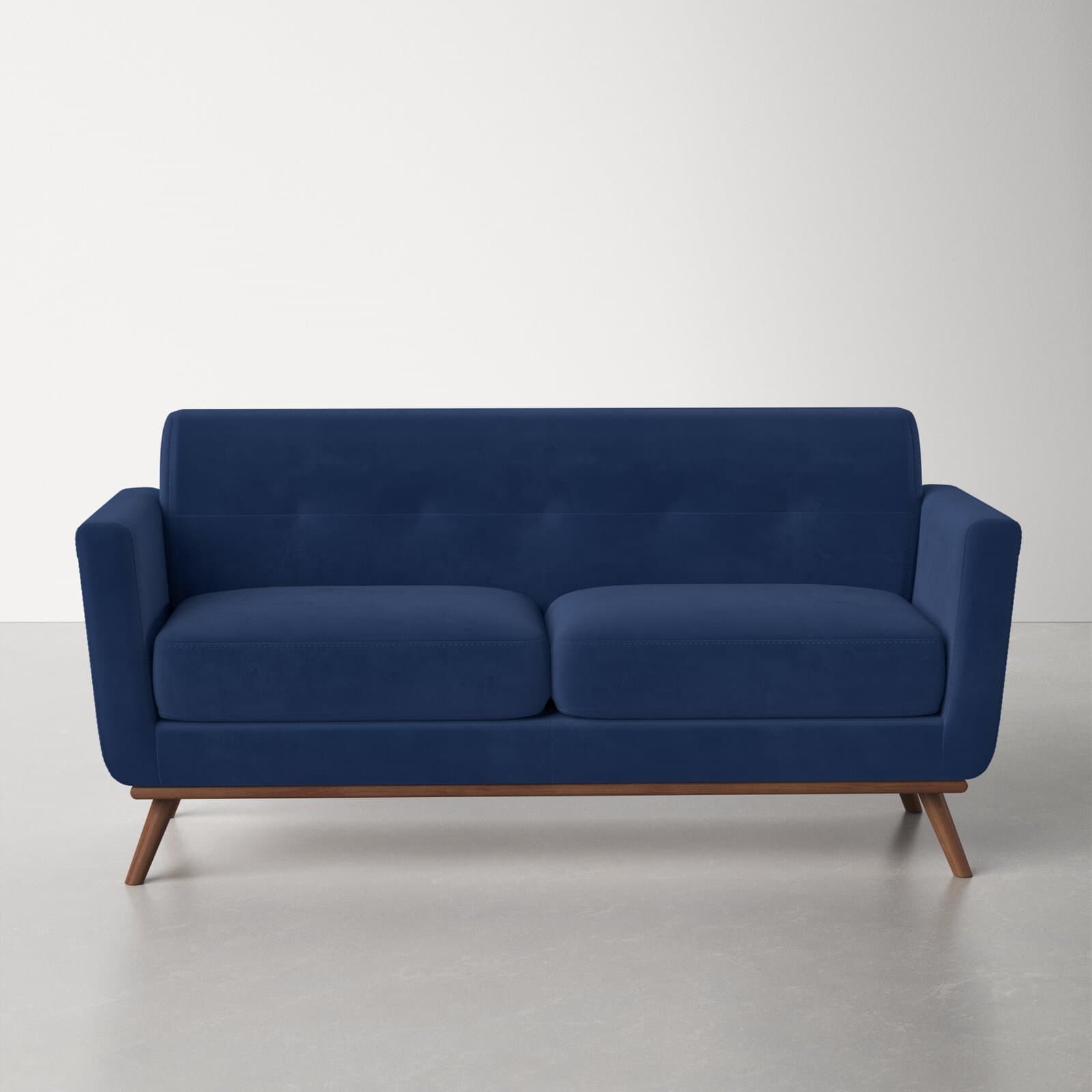 Polyester Twill Loveseat With Square Arms