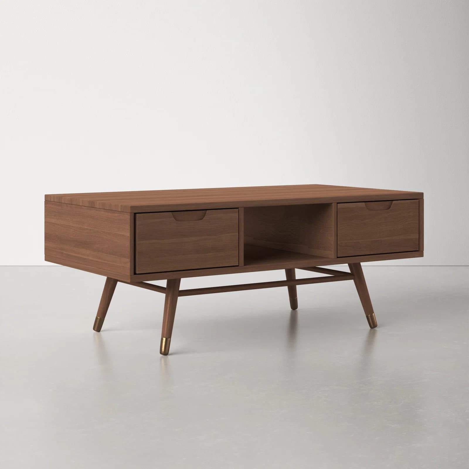 Rectangular Coffee Table With Solid Wood Top And Solid Wood Base